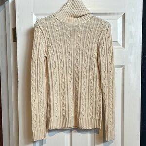 Theory Cream Cable Knit Sweater